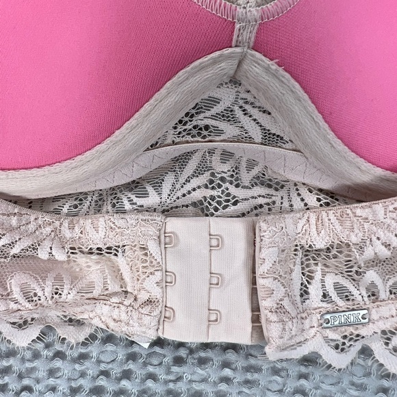 Victoria’s Secret Pink Lace Bralette Lightly Lined Halter Bra Medium - Picture 3 of 7